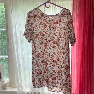 Orange and white floral dress